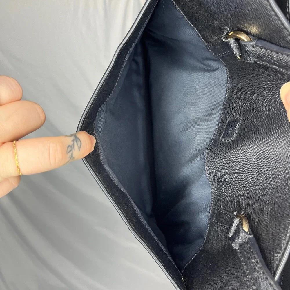 Tory Burch Tote Bag Black Saffiano Leather Shoulder Bag‎ Work Travel